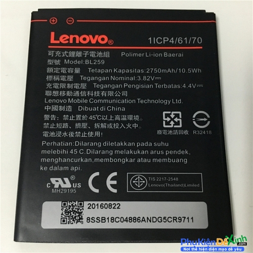 Pin Lenovo VIBE K5 Plus BL 259 Chính Hãng Lấy Liền