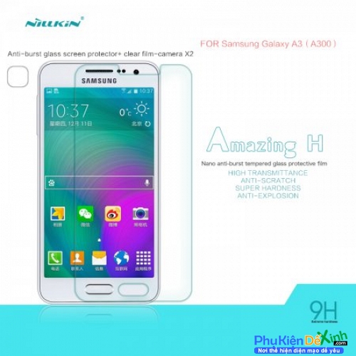 Miếng dán cường lực 9H cho Samsung Galaxy A3 hiệu Nillkin