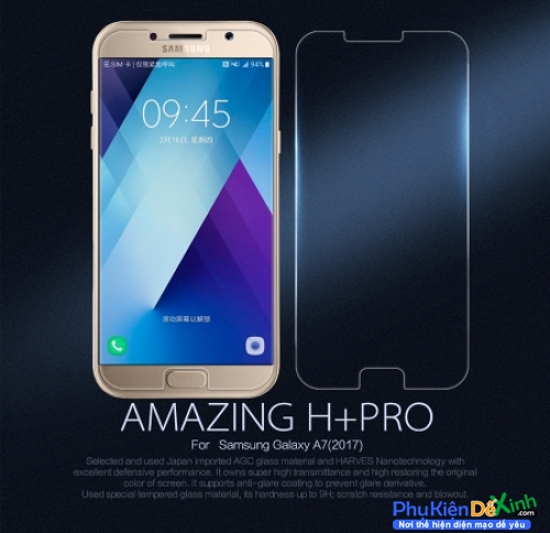Miếng Dán Kính Cường Lực Samsung Galaxy A7 2017 Nillkin 9H + Pro