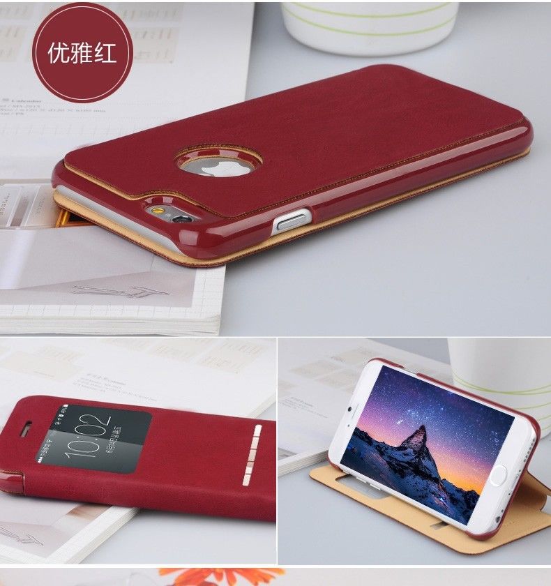 Bao Da iPhone 7 Hiệu Baseus Leather Case da mịn cao cấp thiết kế hở màn hình, chống bám bụi chẩy xước, phối hợp với thanh kim loại trên bề mặt bao da giúp bạn có thể nhận trực tiếp cuộc gọi đến
