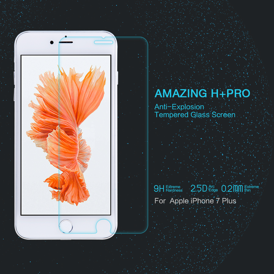 Miếng Dán Kính Cường Lực iPhone 7 Plus Hiệu Nillkin 9H+ Pro là sản phẩm mới nhất của hãng  được phủ một lớp chống chói  vẫn cho ta  hình ảnh với độ nét cao lên tới 100% so với hình ảnh hiển thị gốc