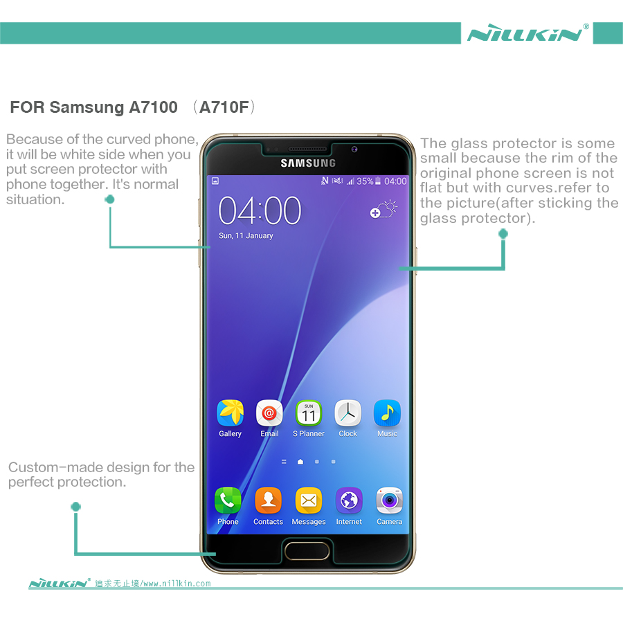 Dán cường lực Samsung Galaxy A7 2016 mang thương hiệu Nillkin giúp bạn bảo vệ những chiếc smartphone đẳng cấp của mình một cách tốt nhất.