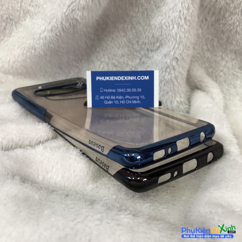 Ốp Lưng Samsung Galaxy S10 Plus ✅ Hiệu Baseus Shining có thiết kế mặt lưng trong suốt hoàn toàn lộ nguyên mặt lưng của máy đẹp và sang hơn khi điểm nhấn là lớp viền màu bóng sắc sảo.