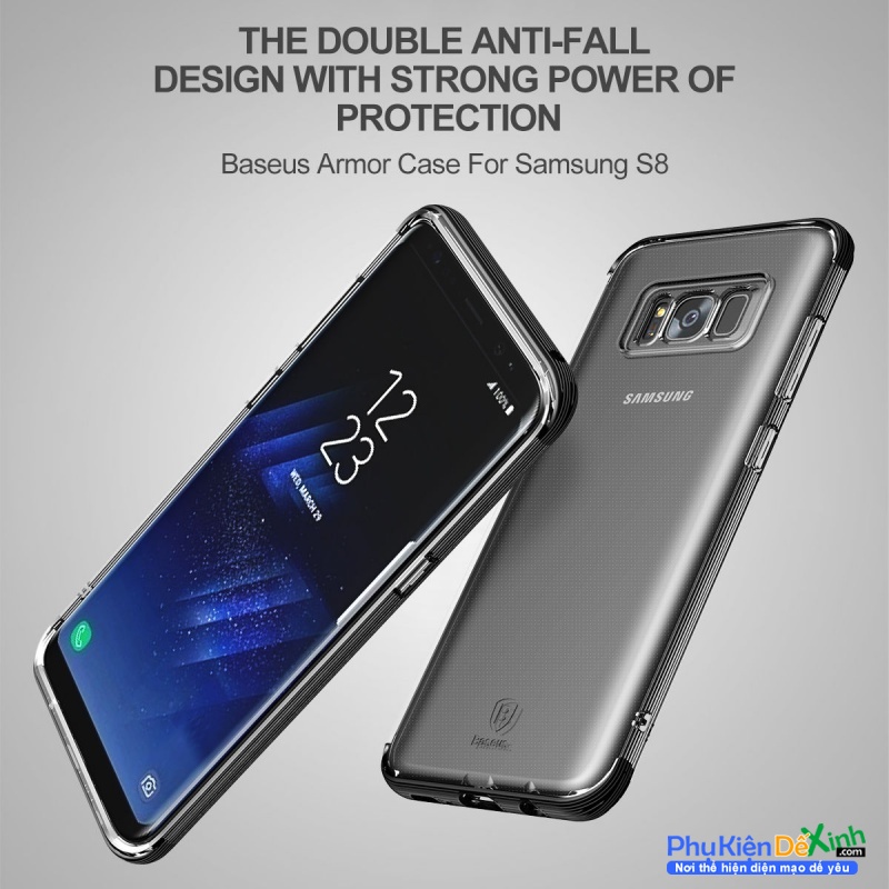 Ốp Lưng Samsung Galaxy S8 Chống Sốc Viền Màu Hiệu Baseus Armor được thiết kế rất đẹp sang trọng, tạo nên khác biệt lớn cho người sử dụng, viền máy ôm khít vào thân máy giúp máy gia cố chắc chắn phần thân