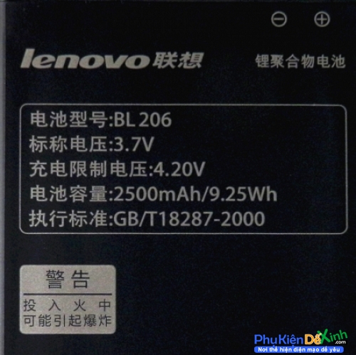 Pin Lenovo A600E A630 Mã BL206 Chính Hãng 