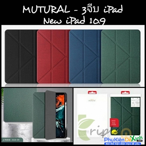 Bao Da iPad Air 4 2020 Hiệu Mutural Leather Case Gập Chữ Y Chính Hãng