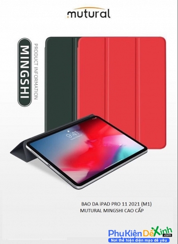 Bao Da iPad Pro 11 2021 Hiệu Mutural Mingshi Hít Lưng Chính Hãng