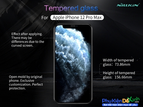 Kính Cường Lực iPhone 12 Pro Max Hiệu Nillkin 9H+ Pro