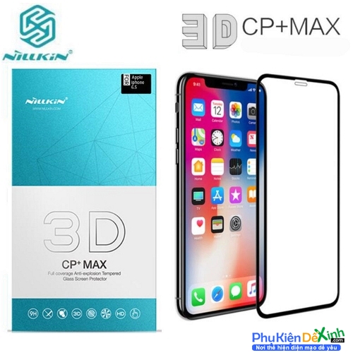 Miếng Dán Kính Cường Lực Full iPhone Xs Max Hiệu Nillkin 3D CP+ Max