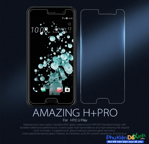  Miếng Dán Kính Cường Lực HTC U Play Hiệu Nillkin 9H + Pro