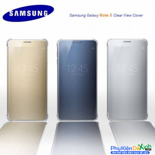 Bao Da Samsung Galaxy Note 5 Clear View Chính Hãng 100%