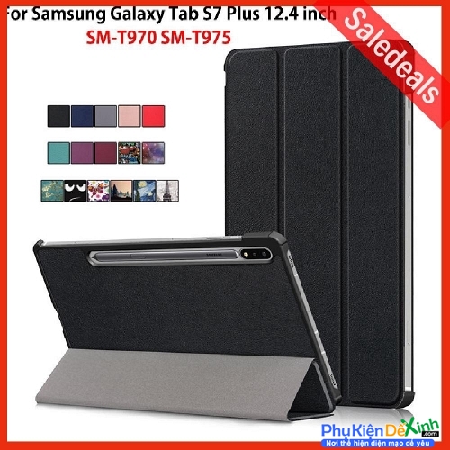 Bao Da Samsung Galaxy Tab S7 Plus T970 T975 Da Trơn Cao Cấp