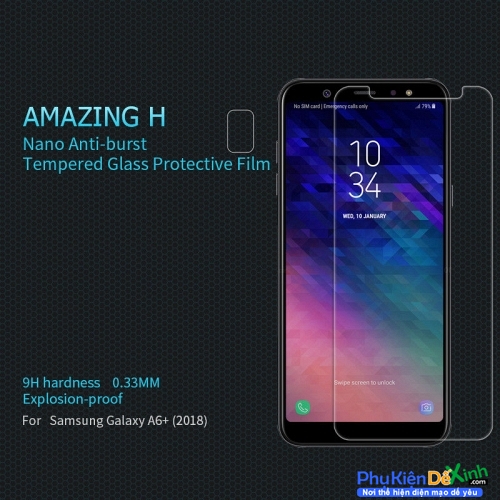 Miếng Dán Cường Lực Samsung Galaxy A6 Plus 2018 Hiệu Nillkin 9H