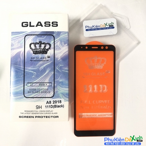 Miếng Kính Cường Lực Full Samsung Galaxy A8 2018 Hiệu Glass 