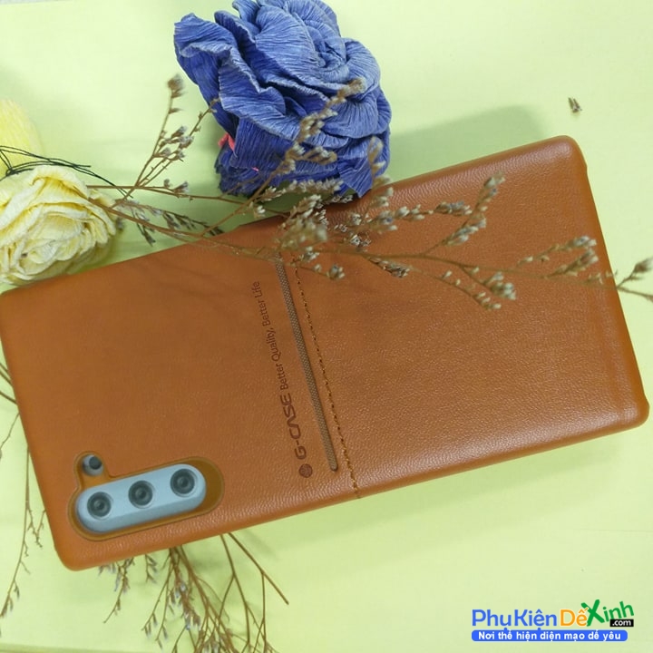 Ốp Lưng Samsung Galaxy Note 10 Hiệu G-Case bằng chất liệu da công nghiệp một bên trơn và một bên đan ô nhỏ rất khóe ôm sát thân máy chống va đạp trầy xước.