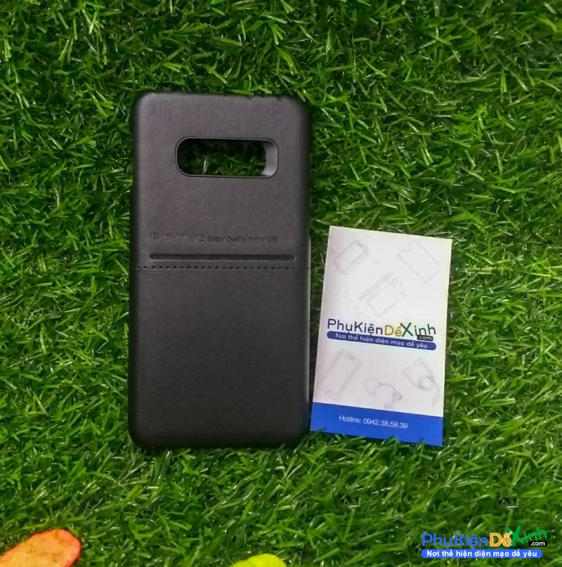 Ốp Lưng Samsung Galaxy S10 Lite Hiệu G-Case bằng chất liệu da công nghiệp một bên trơn và một bên đan ô nhỏ rất khóe ôm sát thân máy chống va đạp trầy xước.