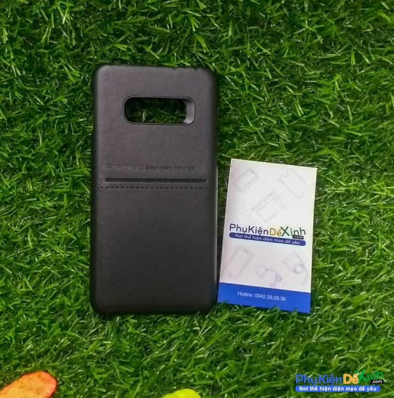 Ốp Lưng Samsung Galaxy S10e Hiệu G-Case bằng chất liệu da công nghiệp một bên trơn và một bên đan ô nhỏ rất khóe ôm sát thân máy chống va đạp trầy xước.
