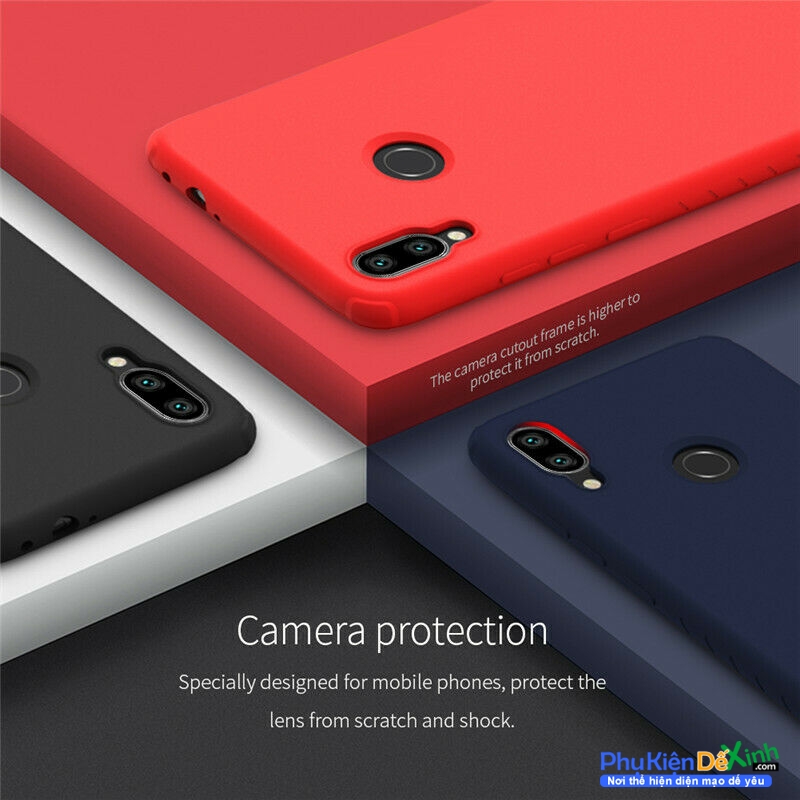 Ốp Lưng Xiaomi Redmi Note 7 Hiệu Nillkin Rubber-Wrapped Chính Hãng Được Làm Bằng Chất Liệu Silicon Cao Cấp Có Độ Đàn Hồi Tốt Chống Va Đập Và Bụi Bẩm Tốt, Lớp Silicon Mịn Cầm Rất Thoải Mái.