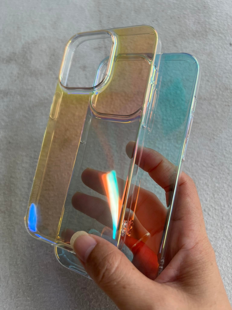 Ốp Lưng iPhone 14 Pro Cứng Trong Suốt  Đổi Màu Hiệu Memumi Chính Hãng phủ nano chống xước, chất liệu cứng cáp, giao diện phản quang mới lạ rất đẹp