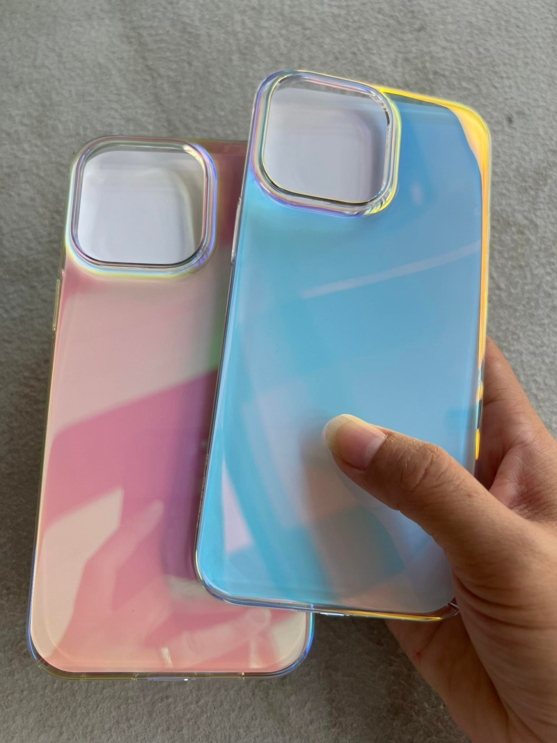 Ốp Lưng iPhone 14 Pro Max Cứng Trong Suốt  Đổi Màu Hiệu Memumi Chính Hãng phủ nano chống xước, chất liệu cứng cáp, giao diện phản quang mới lạ rất đẹp