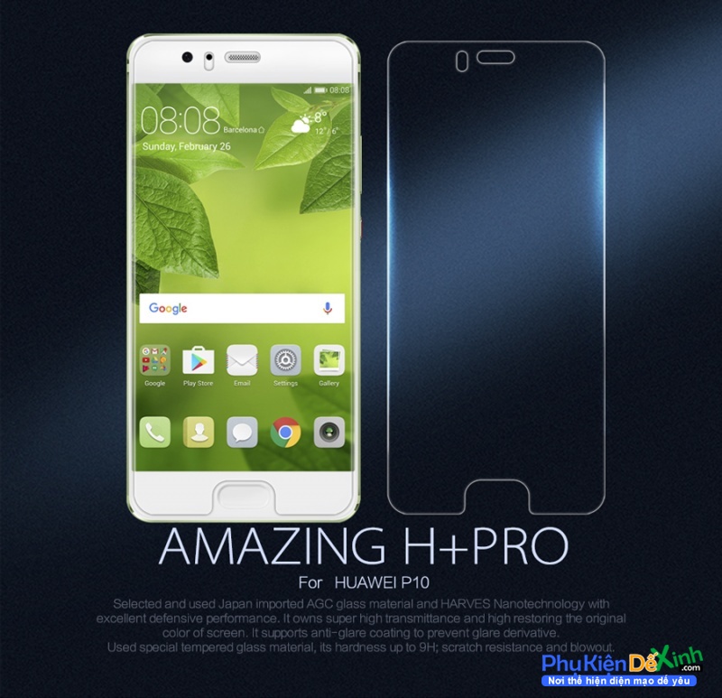 Miếng Dán Kính Cường Lực Huawei P10 Hiệu Nillkin 9H+ Pro
