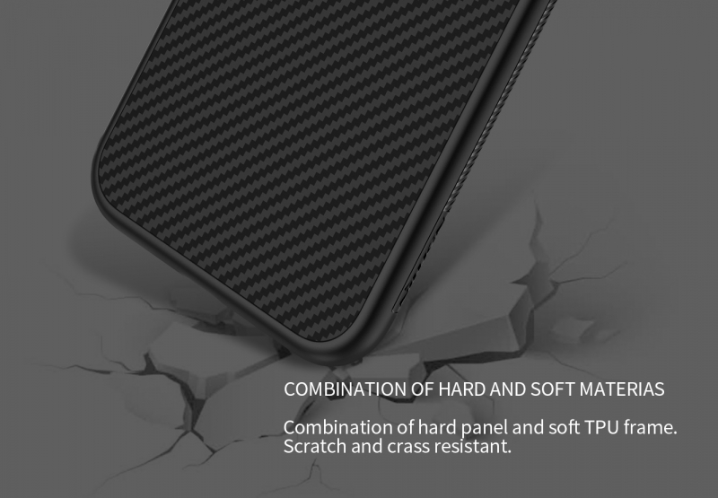 Ốp Lưng iPhone Xs Hiệu Nillkin Fiber Chính Hãng chất liệu từ PC và sợi tổng hợp cao cấp thân thiện với môi trường, có khả năng đàn hồi tốt, không bị giòn và khả năng chống trầy xước tốt.
