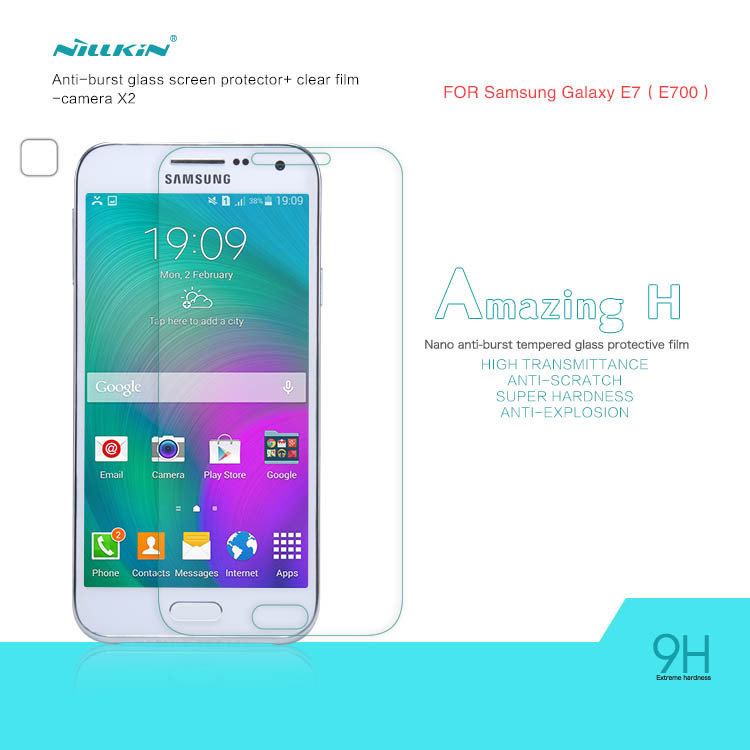 Dán cường lực Samsung Galaxy E7 mang thương hiệu Nillkin giúp bạn bảo vệ những chiếc smartphone đẳng cấp của mình một cách tốt nhất.