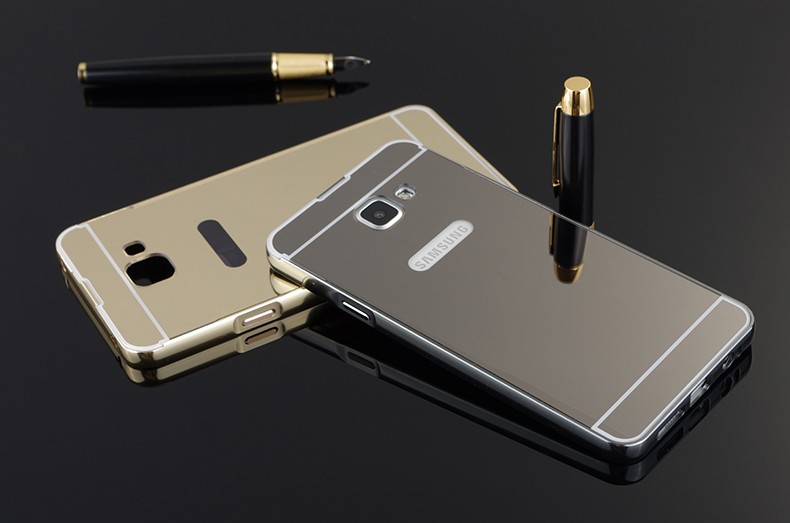 Ốp Viền Samsung Galaxy A7 2016 gồm có 2 phần tách rời, bao gồm ốp viền nhôm nguyên khối chắc chắn và 1 tấm lưng sapia tráng gương
