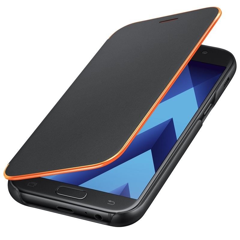 Bao Da Samsung Galaxy A7 2017 Neon Flip Cover Chính Hãng Viền Neon dạ quang phong cách. Phát sáng khi có tin nhắn, cuộc gọi