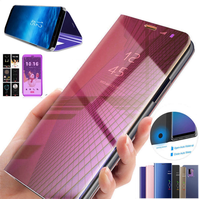 Bao Da Samsung Galaxy J4 2018 dạng gương cao cấp được làm bằng chất liệu nhựa cao cấp phủ một lớp gương sáng bỏng bên ngoài rất đẹp mắt và sang trọng, có thể chống ngang để xem phim chơi game điều rất tiện 