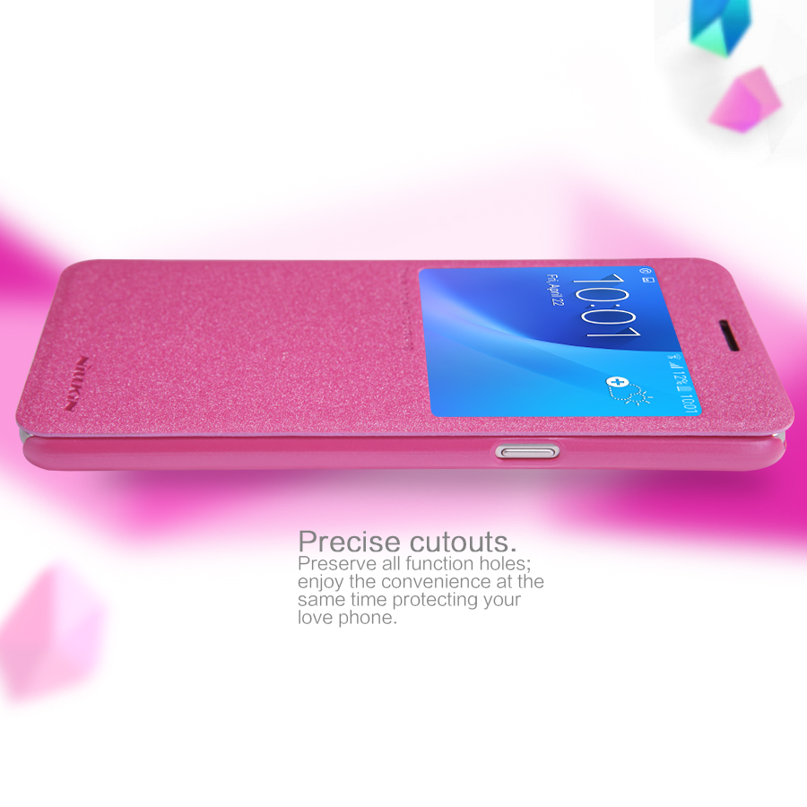 Bao Da Samsung Galaxy J5 2016 Sparkle hiệu Nillkin cho Samsung J5 2016  màu sắc tươi trẻ năng động dạng sần cao cấp,thiết kế hở màn hình, chống bám bụi chẩy xước.