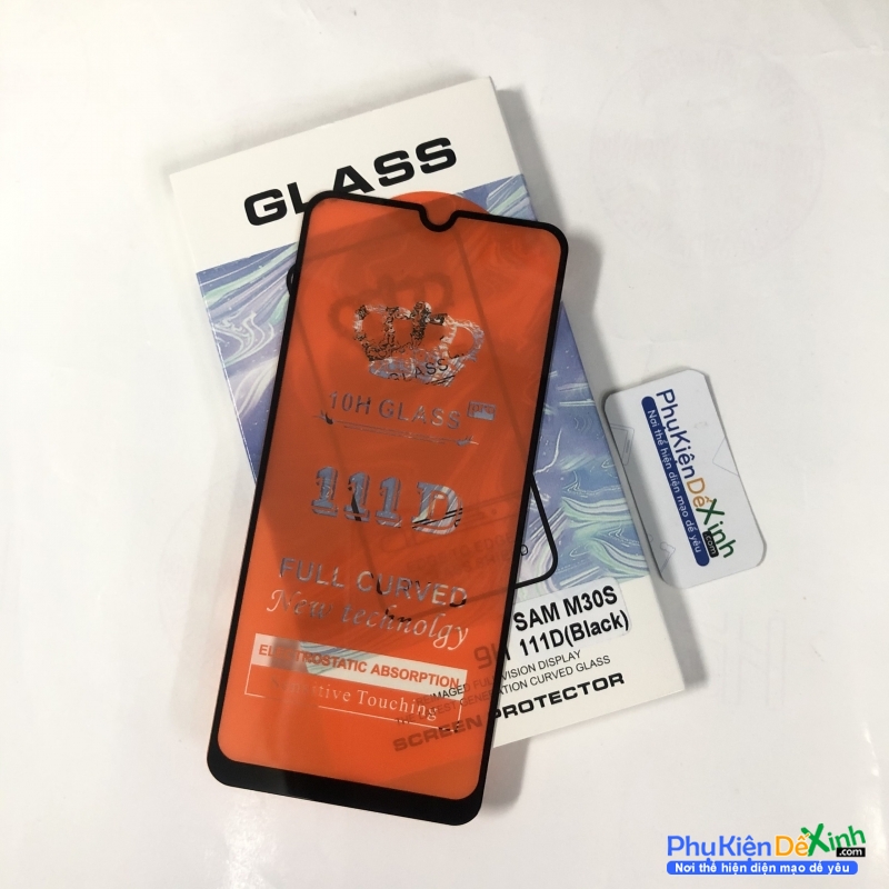 Miếng Kính Cường Lực Full Samsung Galaxy M30s Hiệu Glass ôm sát vào màn hình máy bao gồm cả phần viền màn hình, bám sát tỉ mỉ từng chi tiết nhỏ