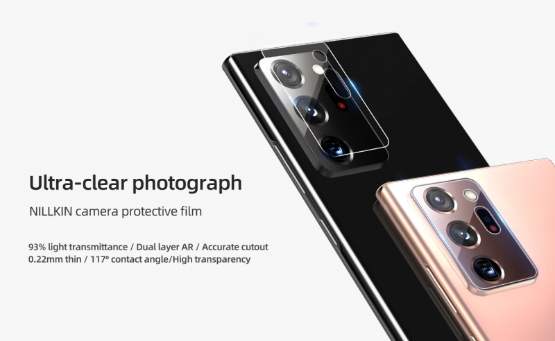 Dán Kính Camera Sau Samsung Galaxy Note 20 Ultra Hiệu Nillkin chất liệu từ kính là giải pháp bảo vệ chiếc camera siểu khủng của máy hạn chế tình trạng trầy xước, va đập