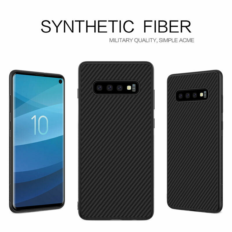 Ốp Lưng Samsung Galaxy S10 Hiệu Nillkin Fiber Chính Hãng Synthetic Fiber chất liệu PC và sợi tổng hợp cao cấp thân thiện với môi trường,có khả năng đàn hồi không bị giòn và chống trầy xước tốt.