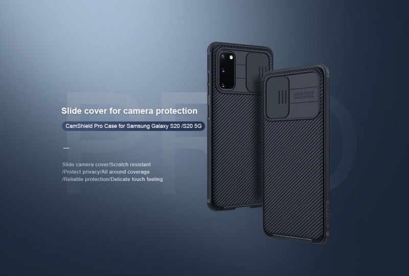 Ốp Lưng Samsung Galaxy S20 Chính Hãng Nillkin CamShield thiết kế dạng camera đóng mở giúp bảo vệ an toàn cho Camera của máy, màu sắc đen huyền bí sang trọng rất hợp với phái mạnh.