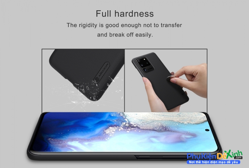 Ốp Lưng Samsung Galaxy S20 Ultra Hiệu Nillkin Dạng Sần có bề mặt được sử dụng vật liệu PC không ảnh hưởng môi trường, có tính năng chống mài mòn, chống trượt, chống bụi, chống vân tay và dễ dàng vệ sinh
