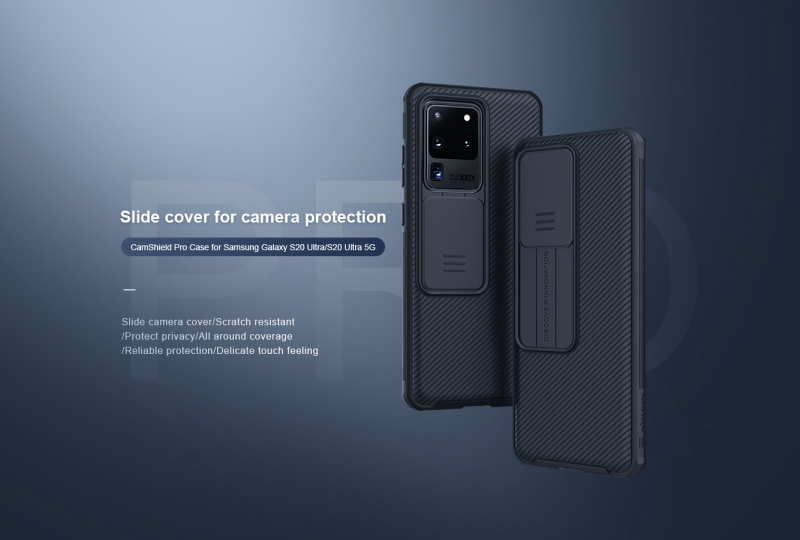Ốp Lưng Samsung Galaxy S20 Ultra Chính Hãng Nillkin CamShield thiết kế dạng camera đóng mở giúp bảo vệ an toàn cho Camera của máy, màu sắc đen huyền bí sang trọng rất hợp với phái mạnh.
