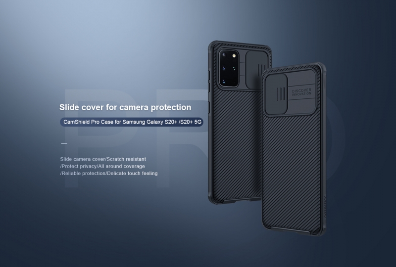 Ốp Lưng Samsung Galaxy S20 Plus Chính Hãng Nillkin CamShield thiết kế dạng camera đóng mở giúp bảo vệ an toàn cho Camera của máy, màu sắc đen huyền bí sang trọng rất hợp với phái mạnh.