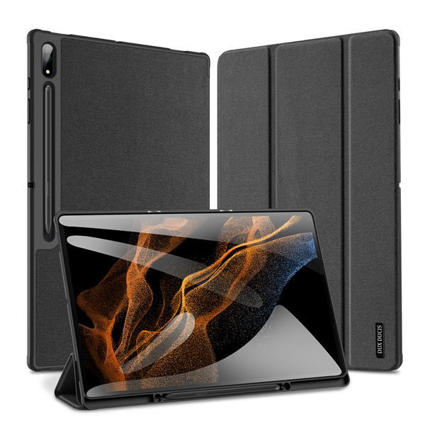 Bao Da Samsung Tab S8 Ultra (X900/X906)Hiệu Domo Cao Cấp được làm từ chất liệu da PU tổng hợp cao cấp với mặt lưng PC